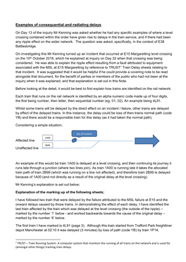 Examples of Consequential and Radiating Delays