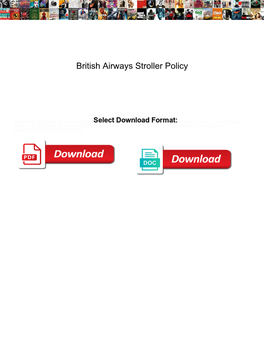 British Airways Stroller Policy