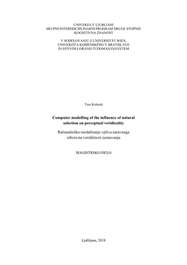 Computer Modelling of the Influence of Natural Selection on Perceptual Veridicality