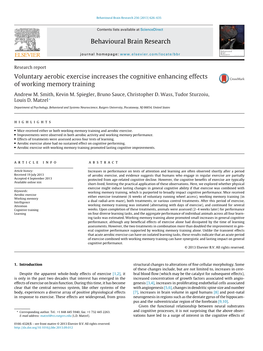 Voluntary Aerobic Exercise Increases the Cognitive Enhancing Effects of Working Memory Training