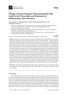 Omega-3 Versus Omega-6 Polyunsaturated Fatty Acids in the Prevention and Treatment of Inﬂammatory Skin Diseases