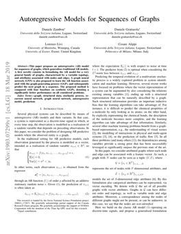 Autoregressive Models for Sequences of Graphs