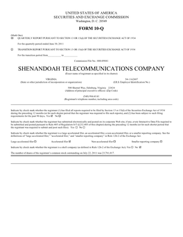 SHENANDOAH TELECOMMUNICATIONS COMPANY (Exact Name of Registrant As Specified in Its Charter)