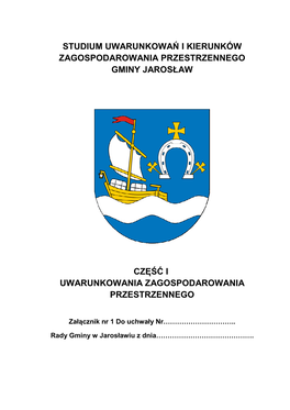 Studium Uwarunkowań I Kierunków Zagospodarowania Przestrzennego Gminy Jarosław Na Podstawie: F