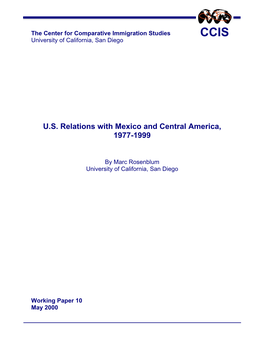 U.S. Relations with Mexico and Central America, 1977-1999