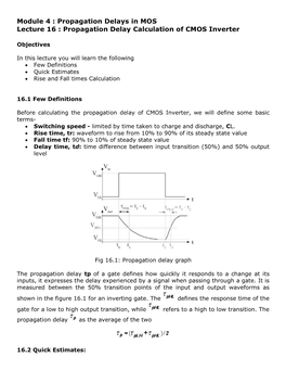 Propagation Delay Calculation of CMOS Inverter