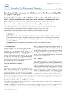 Late Congenital Leber's Amaurosis At