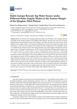 Stable Isotope Reveals Tap Water Source Under Different Water Supply Modes in the Eastern Margin of the Qinghai–Tibet Plateau