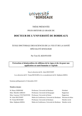 Docteur De L'université De Bordeaux