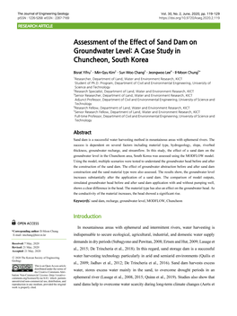 Assessment of the Effect of Sand Dam on Groundwater Level: a Case Study in Chuncheon, South Korea