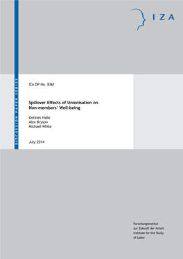 Spillover Effects of Unionisation on Non-Members' Well-Being