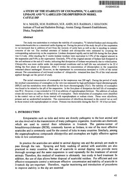 A Study of the Stability of Coumaphos,{Sup 14} C-Labelled