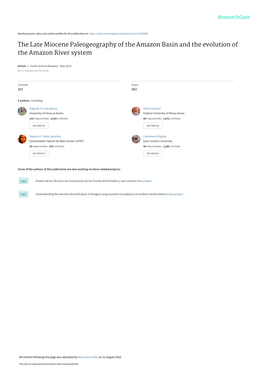 The Late Miocene Paleogeography of the Amazon Basin and the Evolution of the Amazon River System