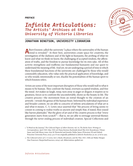 Infinite Articulations: the Artists' Archives at The