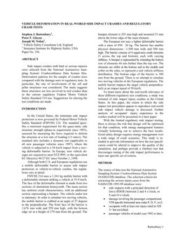 Vehicle Deformation in Real-World Side Impact Crashes and Regulatory Crash Tests