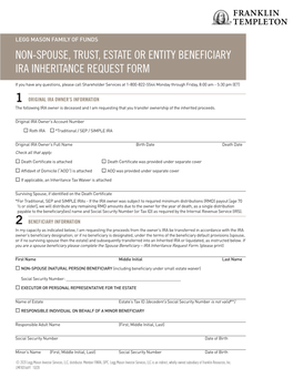 Legg Mason Non-Spouse, Trust, Estate, Or Entity Beneficiary IRA