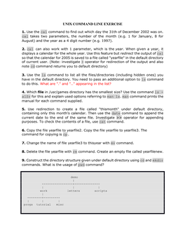 Unix Command Line Exercise