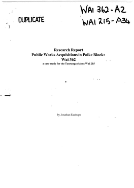 Research Report Public Works Acquisitions in Poike Block: Wai