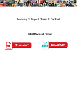Meaning of Buyout Clause in Football