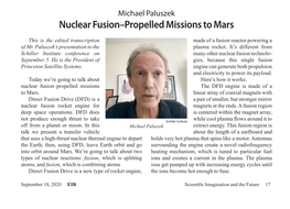 Nuclear Fusion–Propelled Missions to Mars