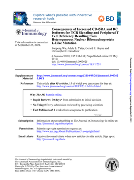 L-Like Mutation Heterogeneous Nuclear Ribonucleoprotein Cell