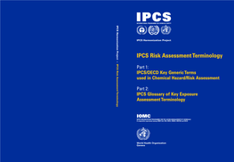 IPCS Risk Assessment Terminology