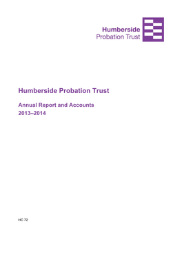 Humberside Probation Trust Annual Report and Accounts 2013-14