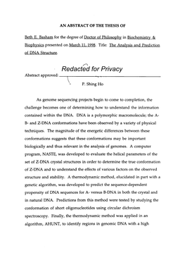 The Analysis and Prediction of DNA Structure