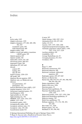 A Active Radar, 1103 Adaptive Adversary, 1259 Adaptive Dynamics