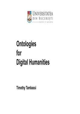 Ontologies for Digital Humanities