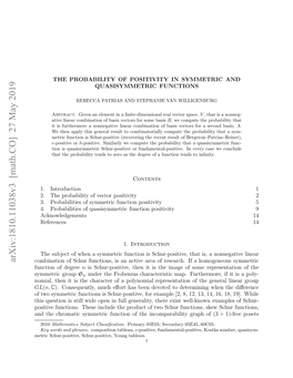 The Probability of Positivity in Symmetric and Quasisymmetric