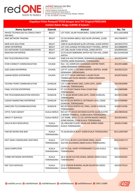 Dapatkan Pelan Postpaid TFC50 Dengan Jersi TFC Original PERCUMA Melalui Rakan Niaga Redone Di Bawah : Nama Syarikat Daerah Alamat No