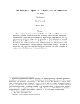 The Ecological Impact of Transportation Infrastructure∗ Sam Asher†