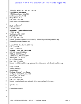 Third Amended Complaint; Case No.: 3:18-Cv-00535-JSC Page: 1 Case 3:18-Cv-00535-JSC Document 123 Filed 04/18/19 Page 2 of 52