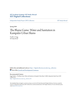 Water and Sanitation in Kampalaâ•Žs Urban Slums