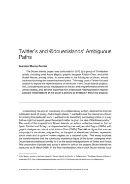 Twitter's and @Douenislands' Ambiguous Paths