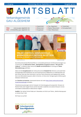 AMTSBLATT Verbandsgemeinde GAU-ALGESHEIM