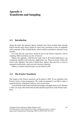 Appendix a Transforms and Sampling