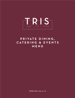 Private Dining, Catering & Events Menu