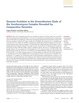 Genome Evolution in the Eremothecium Clade of the Saccharomyces Complex Revealed by Comparative Genomics