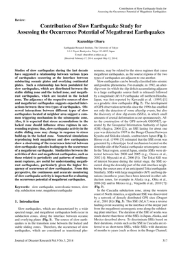 Contribution of Slow Earthquake Study for Assessing the Occurrence Potential of Megathrust Earthquakes