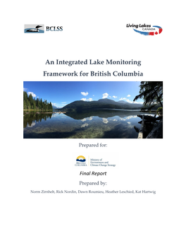An Integrated Lake Monitoring Framework for British Columbia