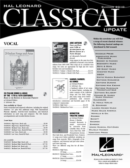 2010 Summer Classical Update