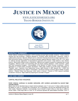 Justice in Mexico Trans-Border Institute ! !