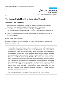 The Gender Digital Divide in Developing Countries