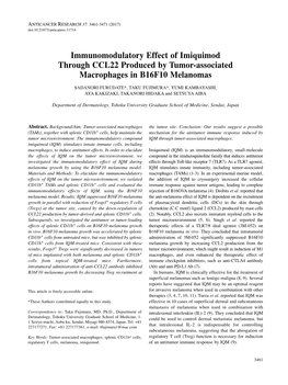 Immunomodulatory Effect of Imiquimod Through CCL22