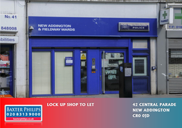 Lock up Shop to Let 42 Central Parade New Addington Cr0