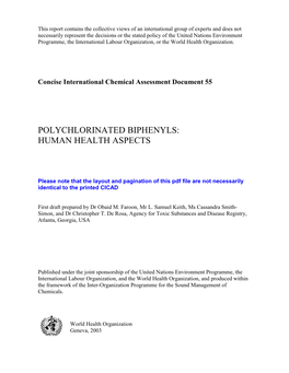 Polychlorinated Biphenyls: Human Health Aspects