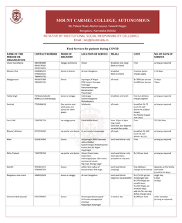 Food Services for Patients During COVID