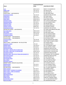 Trash & Recycle Schedule